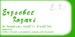 erzsebet kozari business card